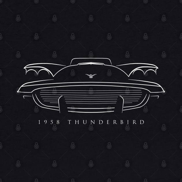 1958 Ford Thunderbird - front Stencil, white by mal_photography